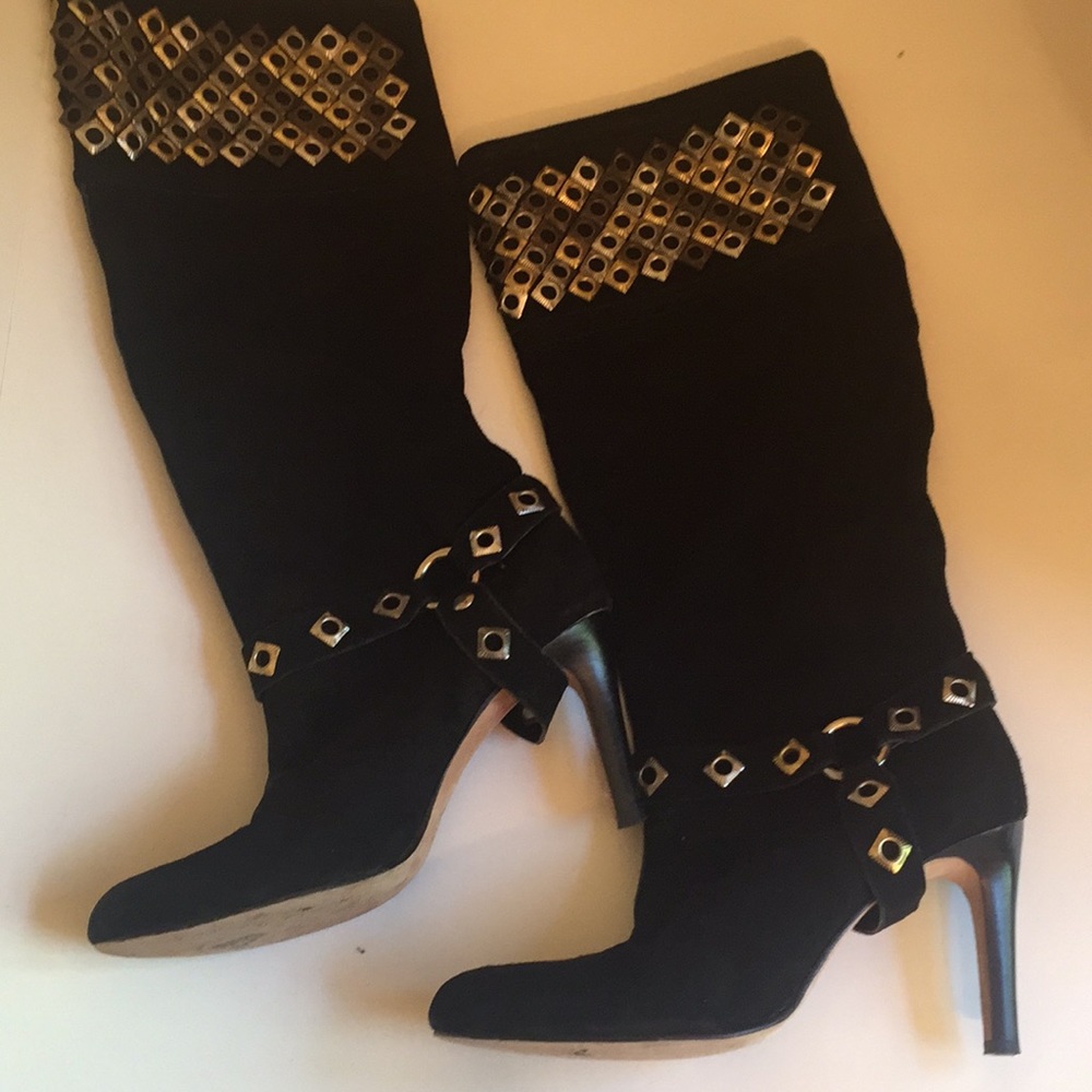 Kathy black leather boots 8.5 - Picture 3 of 6